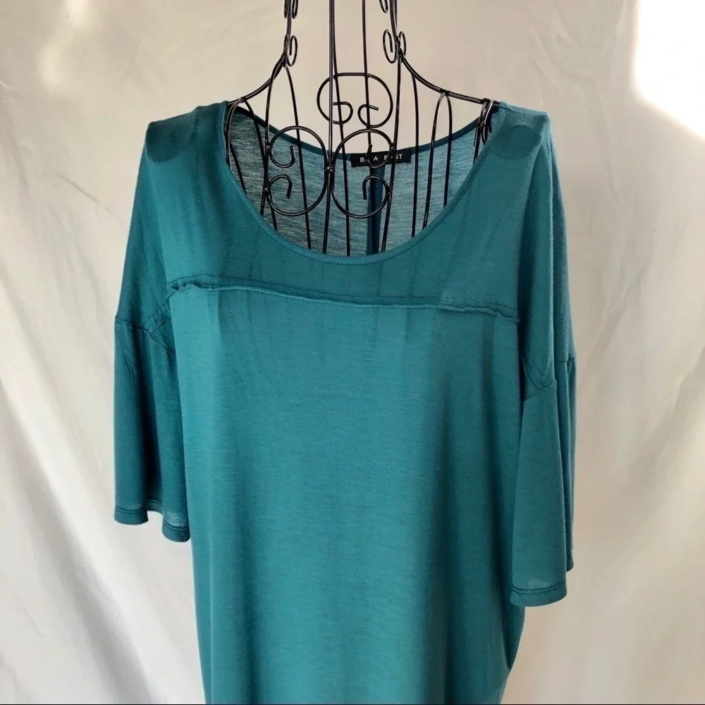 Baja East 100% Modal Short-sleeve Lagenlook Maxi Dress Size X-Small - Picture 3 of 10